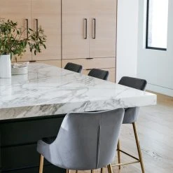 Meridian Furniture Karina Velvet Stool, Set Of 2, Green, Gold Base -CHAMPRO shop ef51239d030e8c84 8238 w800 h800 b0 p0