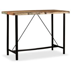 Vida XL International B.V. VidaXL Bar Table Polished 59" Steel Solid Reclaimed Wood Bistro Pub Dining -CHAMPRO shop efc1dff30ec74a77 0046 w800 h800 b1 p0