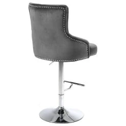 Meridian Furniture Claude Velvet Adjustable Stool, Gray, Chrome Base -CHAMPRO shop f091896a02741058 4328 w800 h800 b1 p0