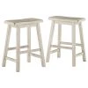 Inspire Q Kolton Saddle Stool, Set Of 2, Antique White, 24" Counter