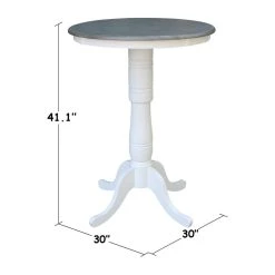 International Concepts 30" Round Solid Wood Gray Table-Bar Height -CHAMPRO shop f26126050f813c98 6153 w800 h800 b1 p0