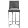 Meridian Furniture Heidi Velvet Stool, Gray