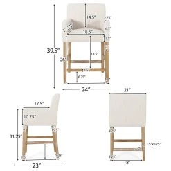 GDFStudio Chaparral Contemporary Fabric Upholstered Wood 26" Counter Stools, Set Of 2, Bei -CHAMPRO shop f3f11bb602f5fca2 3635 w800 h800 b1 p0