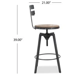 GDFStudio GDF Studio Modern Industrial Design Counter/Bar Stool, Adjustable Seat Height, Smooth Back -CHAMPRO shop f571412401c43ad0 4276 w800 h800 b1 p0