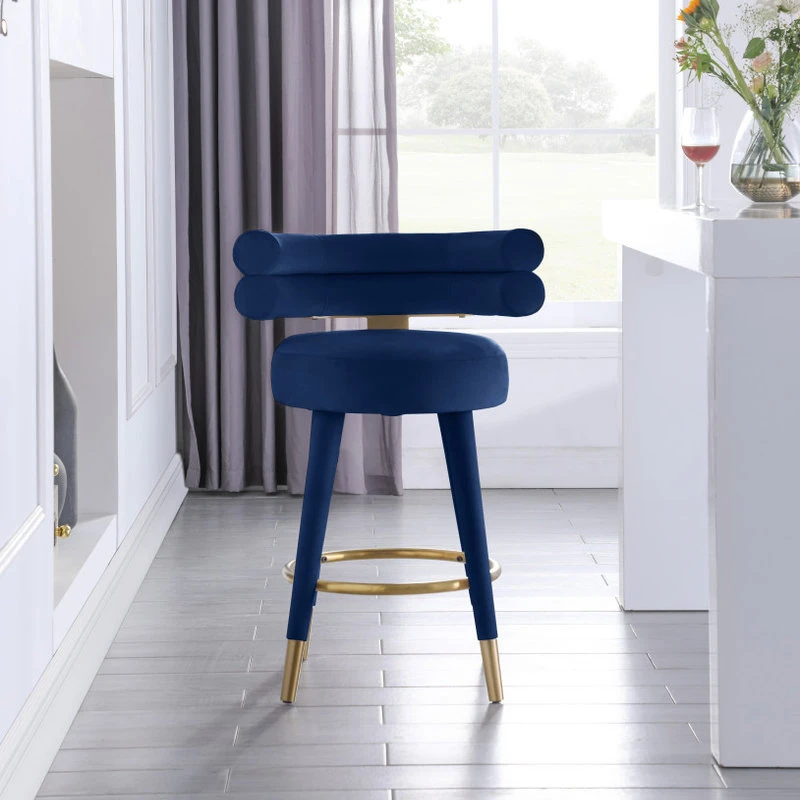 Meridian Furniture Fitzroy Velvet Upholstered Counter Height Stool, Set Of 2 8 Meridian Furniture Fitzroy Velvet Upholstered Counter Height Stool, Set Of 2 - Image 8