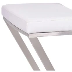 Armen Living Atlantis Backless Bar Stool, White PU, Counter Height -CHAMPRO shop f77148f3074db97b 9110 w800 h800 b1 p0