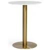 Vig Furniture Inc. Modrest Fairway Glam White Marble And Brushed Gold Bar Table