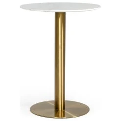 Vig Furniture Inc. Modrest Fairway Glam White Marble And Brushed Gold Bar Table