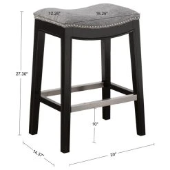 Olliix Madison Park Belfast Saddle Counter Stool, Grey -CHAMPRO shop f8f1460901f0eb27 0085 w800 h800 b1 p0