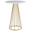 Lumisource Canary Counter Table With Gold Steel And White MDF T36-CANARY2 AUW