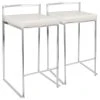 Lumisource Fuji Counter Stool, Set Of 2, White