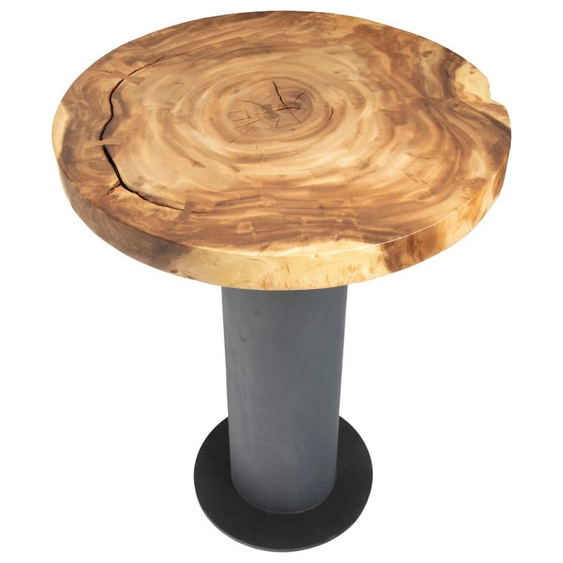 Phillips Collection Chamcha Wood Bar Table, Concrete Base 9 Phillips Collection Chamcha Wood Bar Table, Concrete Base - Image 9