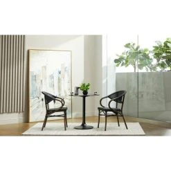 Euro Style Jannie 30" Bistro Table, Black With Black Column And Base -CHAMPRO shop fae1257d01119bc0 5558 w800 h800 b0 p0