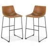 Edgemod Brinley Bar Stool, Set Of 2, Tan