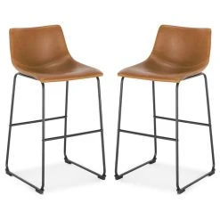 Edgemod Brinley Bar Stool, Set Of 2, Tan
