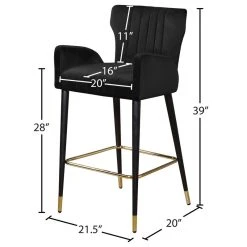 Meridian Furniture Luxe Velvet Stool, Set Of 2, Black -CHAMPRO shop fb41e43a027418b0 7428 w800 h800 b1 p0