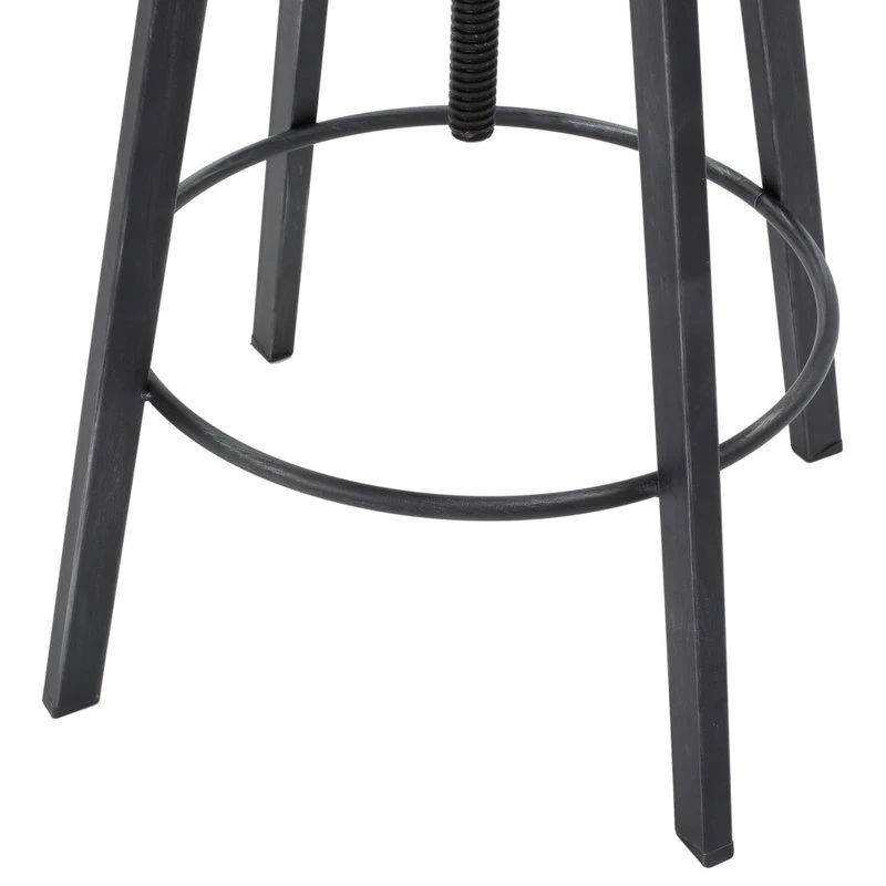 GDFStudio GDF Studio Poe Anique Finish Firwood Height Adjustable Bar Stool 7 GDFStudio GDF Studio Poe Anique Finish Firwood Height Adjustable Bar Stool - Image 7