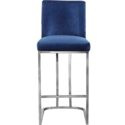 Meridian Furniture Heidi Velvet Stool, Navy