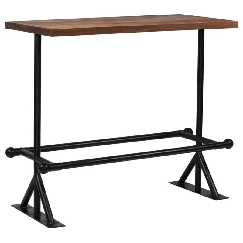Vida XL International B.V. VidaXL Bar Table Solid Reclaimed Wood Dark Brown 47.2"x23.6"x42.1" Wood Table 8 Vida XL International B.V. VidaXL Bar Table Solid Reclaimed Wood Dark Brown 47.2"x23.6"x42.1" Wood Table - Image 8