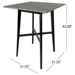 GDFStudio Kenilworth Modern Resin Square Bar Table, Paladina Marble/Black -CHAMPRO shop fd31fc290f931f60 7722 w800 h800 b1 p0
