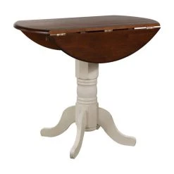 Sunset Trading Andrew 42" Round Extending Dropleaf Pub Table White/Chestnut Wood -CHAMPRO shop fdd1c4da01ae59e0 7406 w800 h800 b1 p0