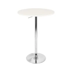 Lumisource Adjustable Bar Stool Table In White Finish BT-TLELIA27 W