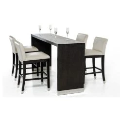 Limari Home Silas Wenge Wood Veneer & Stainless Steel Counter Table In Oak 10 Limari Home Silas Wenge Wood Veneer & Stainless Steel Counter Table In Oak -CHAMPRO shop ff5174630a0dc117 9474 w800 h800 b1 p0