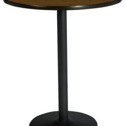 KFI Furniture KFI 30" Round Breakroom Table With Walnut Top Round Black Base Bistro Height