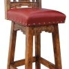 Rancho Collection San Juan Southwestern Swivel Stool, Leather, 30" Seat Height