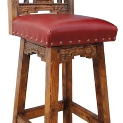 Rancho Collection San Juan Southwestern Swivel Stool, Leather, 30" Seat Height