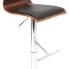 Lumisource Folia Barstool, Walnut And Black