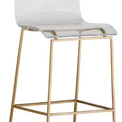 Gabby King Acrylic Bar Stool, Gold