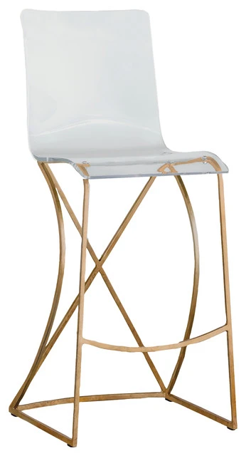 Gabby Johnson Acrylic Bar Stool, Gold 1 Gabby Johnson Acrylic Bar Stool, Gold