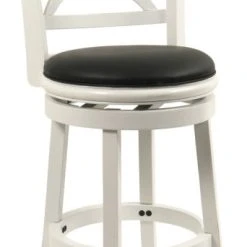 Boraam Industries, Inc. Florence Swivel Counter Stool, Distressed White