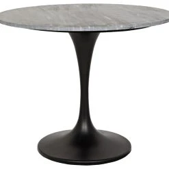 Noir Qs Laredo 36" Bistro Table With Black Stone Top GTAB515MTB-36