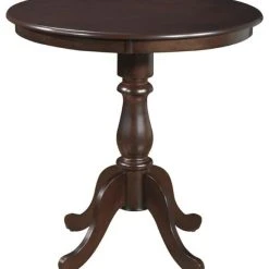 Carolina Classics Portland 36" Round Pedestal Bar Table In Espresso