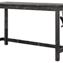 Best Master Furniture Yosef Rectangular Transitional Wood Bar Table In Charcoal