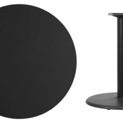Flash Furniture 36" Round Black Laminate Table Top/24" Round Table Height Base