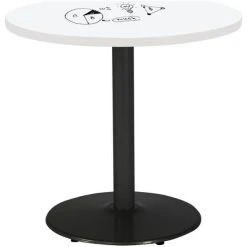 KFI Furniture KFI 30" X 48" Pedestal Table With Whiteboard Top Black Rnd Base