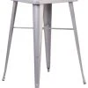 Flash Furniture Square Metal Table, Silver, Bar Height, 40"