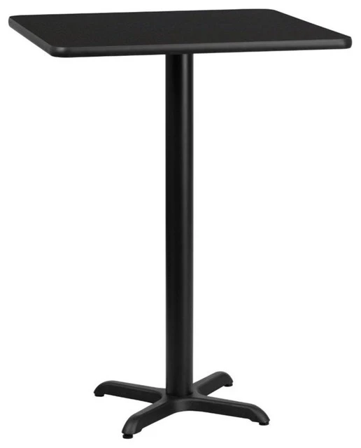 Bowery Hill 30" Square Restaurant Bar Table In Black 1 Bowery Hill 30" Square Restaurant Bar Table In Black