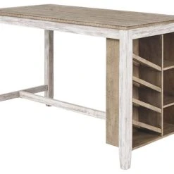 Ashley Furniture Industries Ashley Skempton Counter Height Wine Rack Dining Table In White