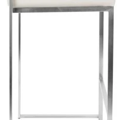 Lumisource Fuji Stackable Counter Stools, White Faux Leather, Set Of 2