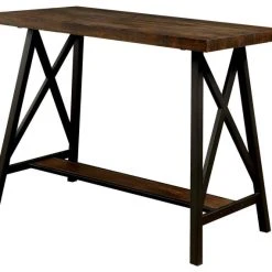 Furniture Of America E-Commerce By Enitial Lab Counter Height Dining Table, Medium Oak And Black