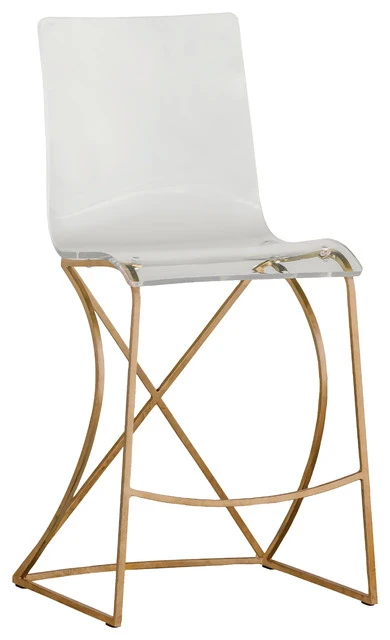 Gabby Johnson Acrylic Counter Stool, Gold 1 Gabby Johnson Acrylic Counter Stool, Gold